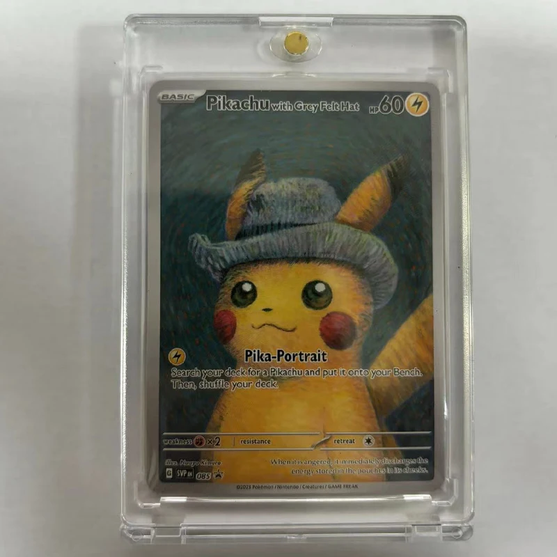 Pokemon Pikachu Charizard Collection Card with Card Brick Trainer Van Gogh Museum Flash Cards Toys Hobbies Game Collection Cards