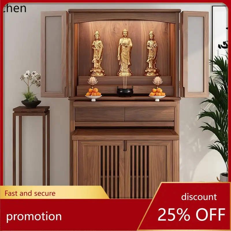 

ZML Buddhist Altar New Chinese Style Standing Cabinet Living Room Solid Wood Buddha Cabinet Altar Cabinet