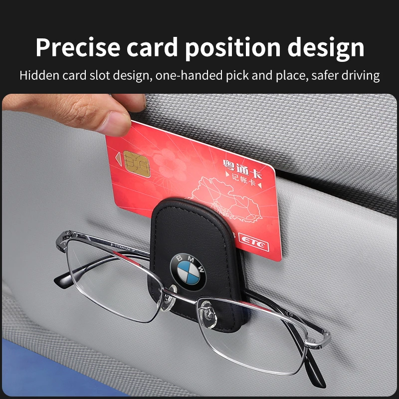 Car Glasses Clip Sunglasses Ticket ID Holder For BMW 1 2 3 4 5 7 Series X1 X3 X4 X5 X6 X7 F10 F15 F16 F20 F30 F18 F25 E36 E90