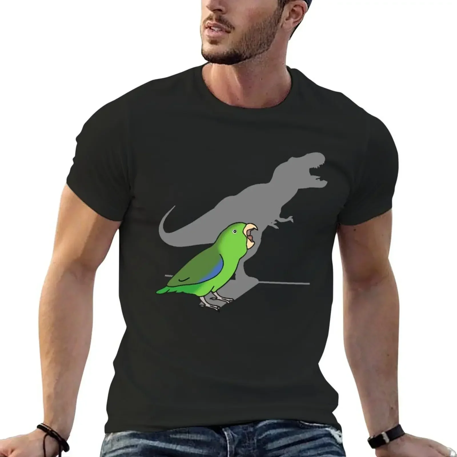 T-rex green parrotlet T-Shirt new edition summer clothes custom shirt clothes for men