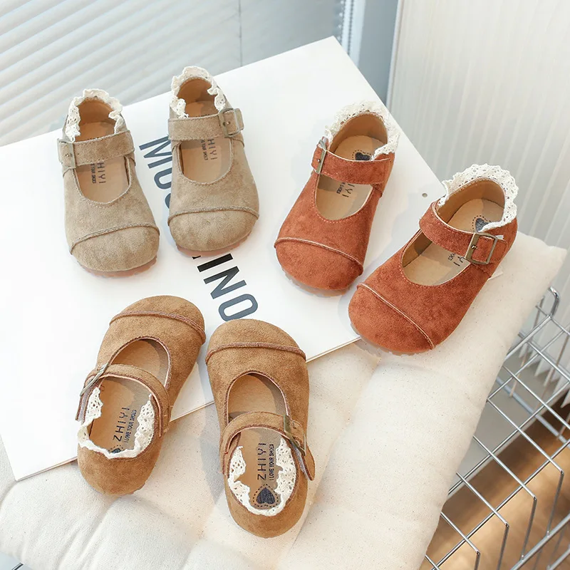 Baby Girls Casual Shoes Spring Autumn Children Lace Princess Shoes Toddler Kids Non-slip Soft Sole Babies Shoes Size 21-30
