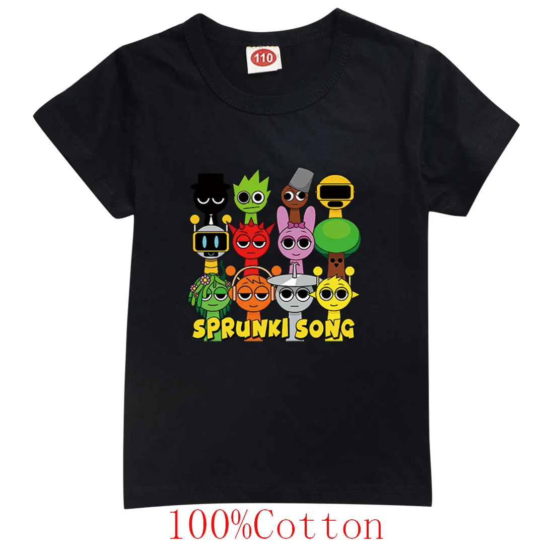 

Sprunki Cartoon Fashion Summer Kids T Shirt Game Incredibox Print Baby Girls Boys Short Sleeve T-Shirt Children's Clothes 2-15Y