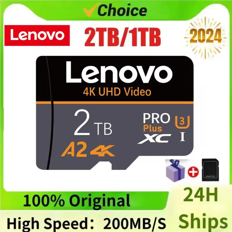 100% Original Lenovo Micro TF SD Card Class 10 TF Card 32GB 64GB 128GB 512GB 2TB Memory Card for Phone Tablet Flash Card drone