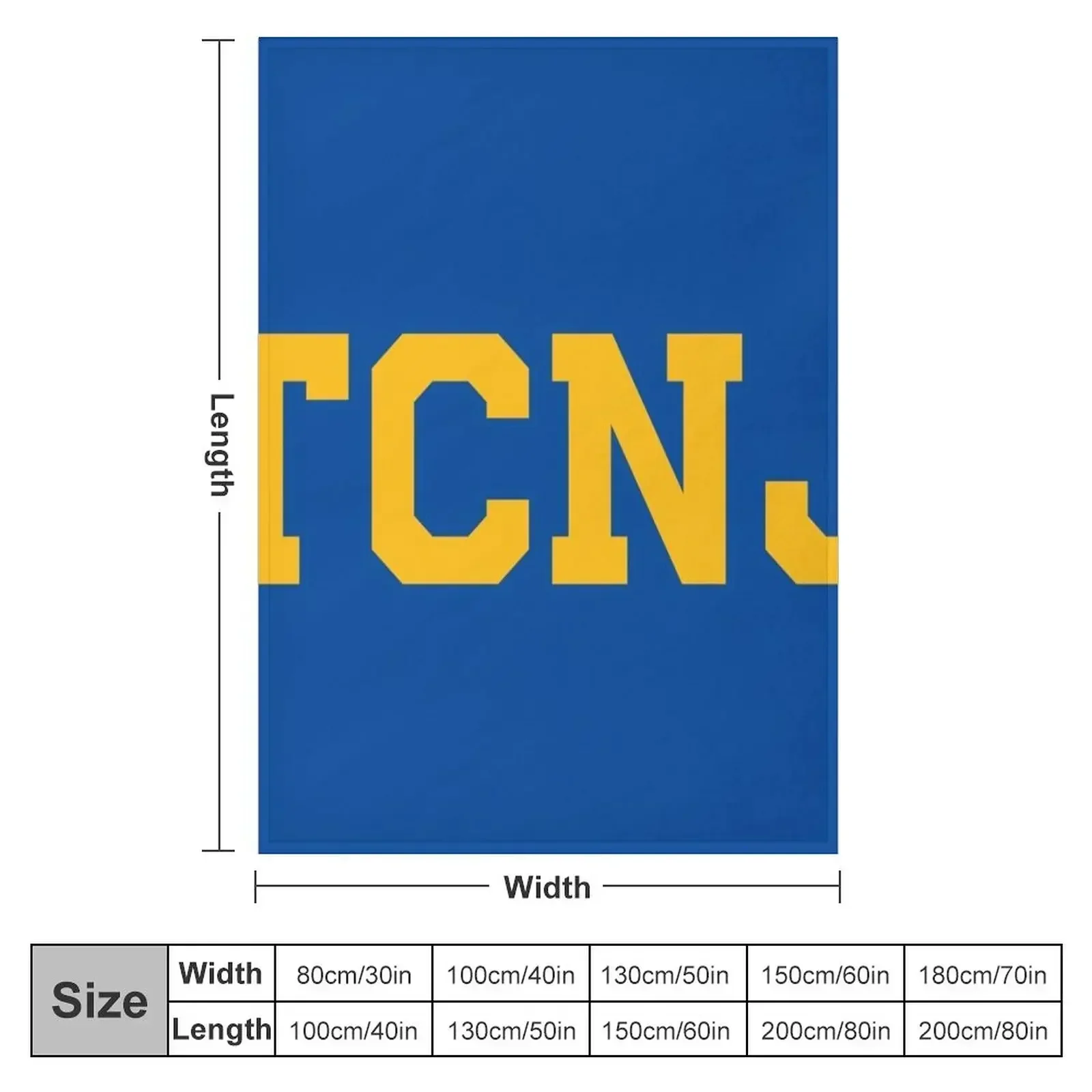 tcnj - varisty font Throw Blanket Winter beds Picnic Blankets