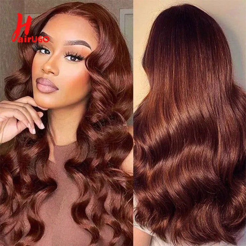 #33 Body Wave Bundels 1/2/3 Braziliaanse roodachtige Auburn Bruine Menselijk Haar Bundels Remy Weven Kleur #33 Bruine Human Hair Extensions