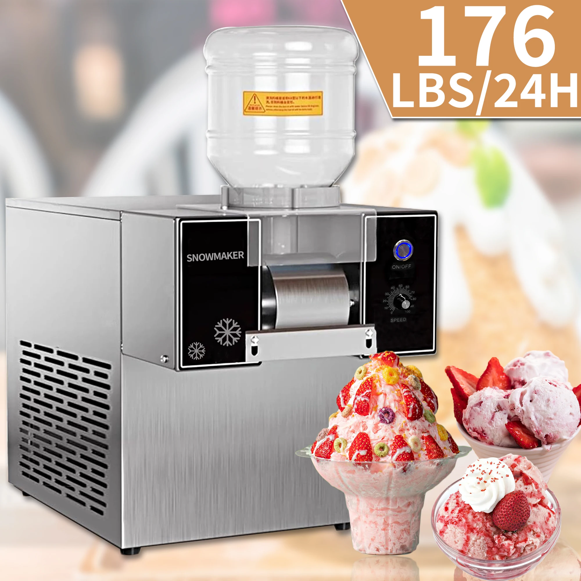 Mvckyi Automatic Snowflake Ice Maker Korea Bingsu Machine Water Cooling Ice Crusher Snow Ice Shaver Ice Shaving Machine