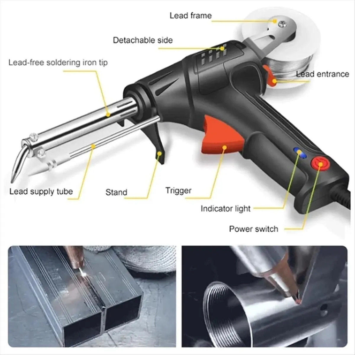 A69T Internally Heated Industrial Laser-Welding Tool,110v Handheld Welder,Fully Automatic Industrial-Grade Welding Tool(US),A