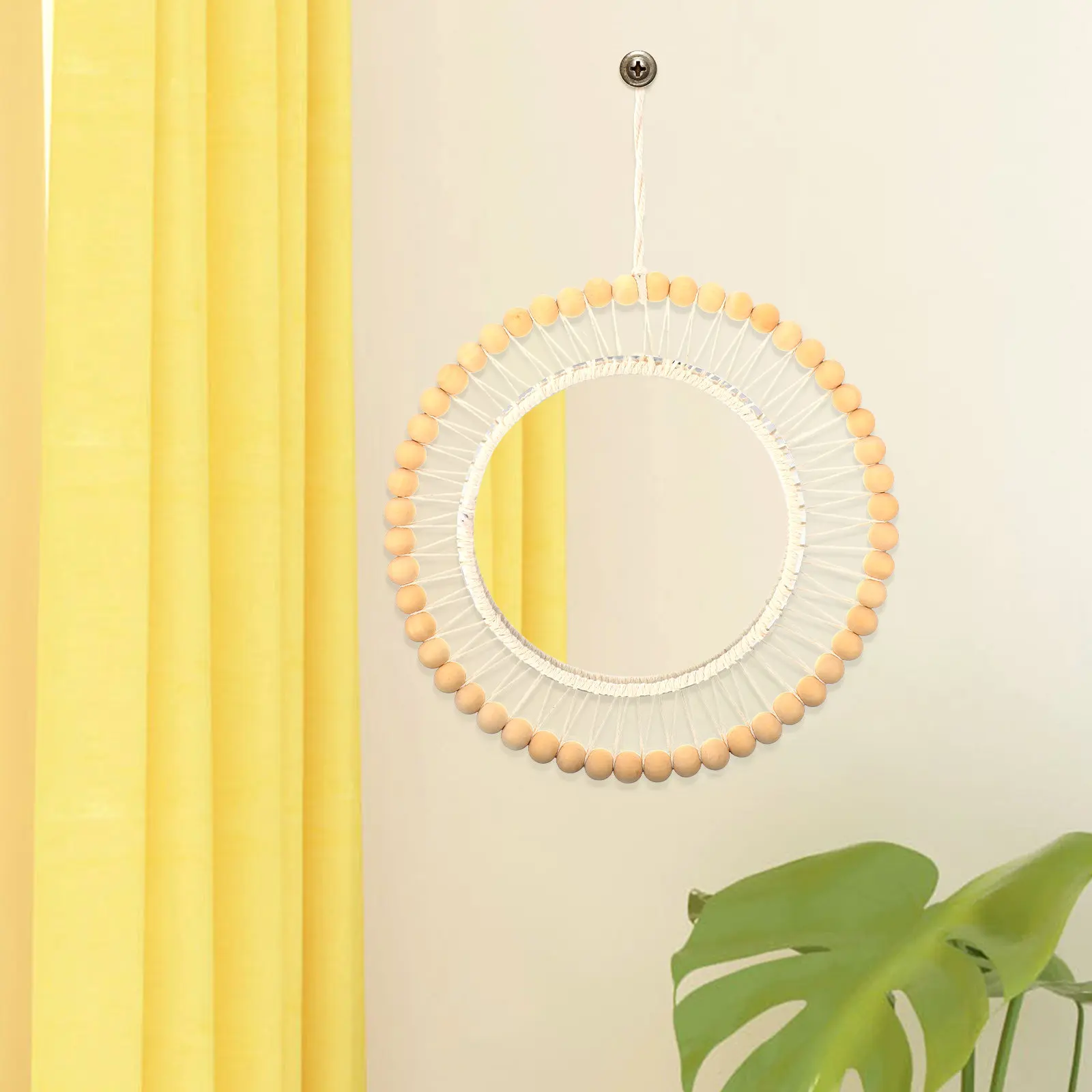 

Зеркало настенное из хлопкового шпагата ручной работы в стиле бохо, для макияжа, для дома и отеля, подвесное, декор для стен, украшение для дома