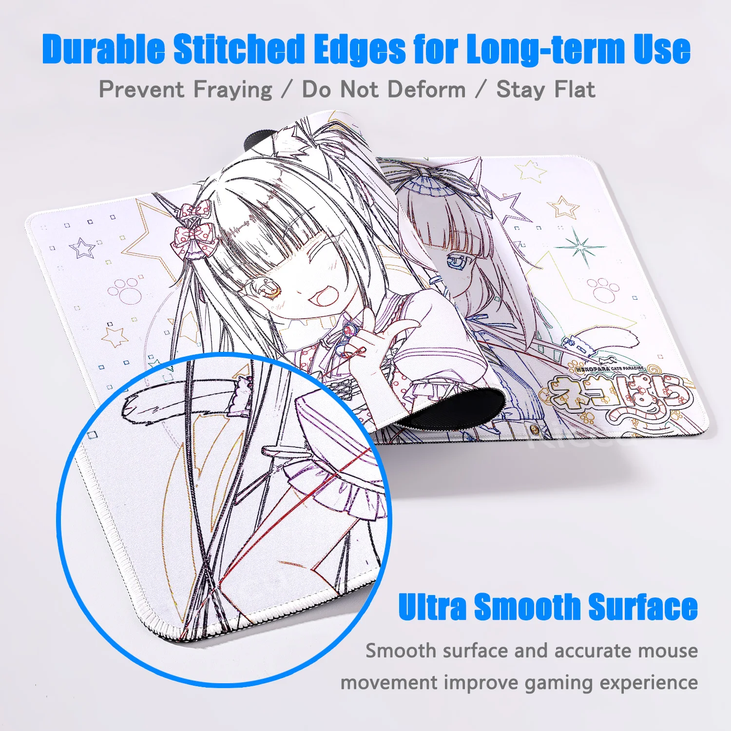 NekoparaXXL Home HD مكتب الكمبيوتر موس أنيمي كبير ماوس الوسادة مكتب كمبيوتر محمول سطح المكتب الوسادة لعبة الملحقات التكنولوجيا #4