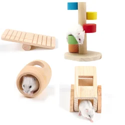 Hamster Pine Toys, Small Wooden Ladder, Little Keg, Colorful Ladder, Toys for Guinea Pig, Small Pet Accessories