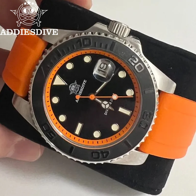 

ADDIESDIVE New Man Watch Sports Quartz Wristwatch 316L Stainless Steel 200m Diving Date AR Coating BGW9 Luminous Watch for Men