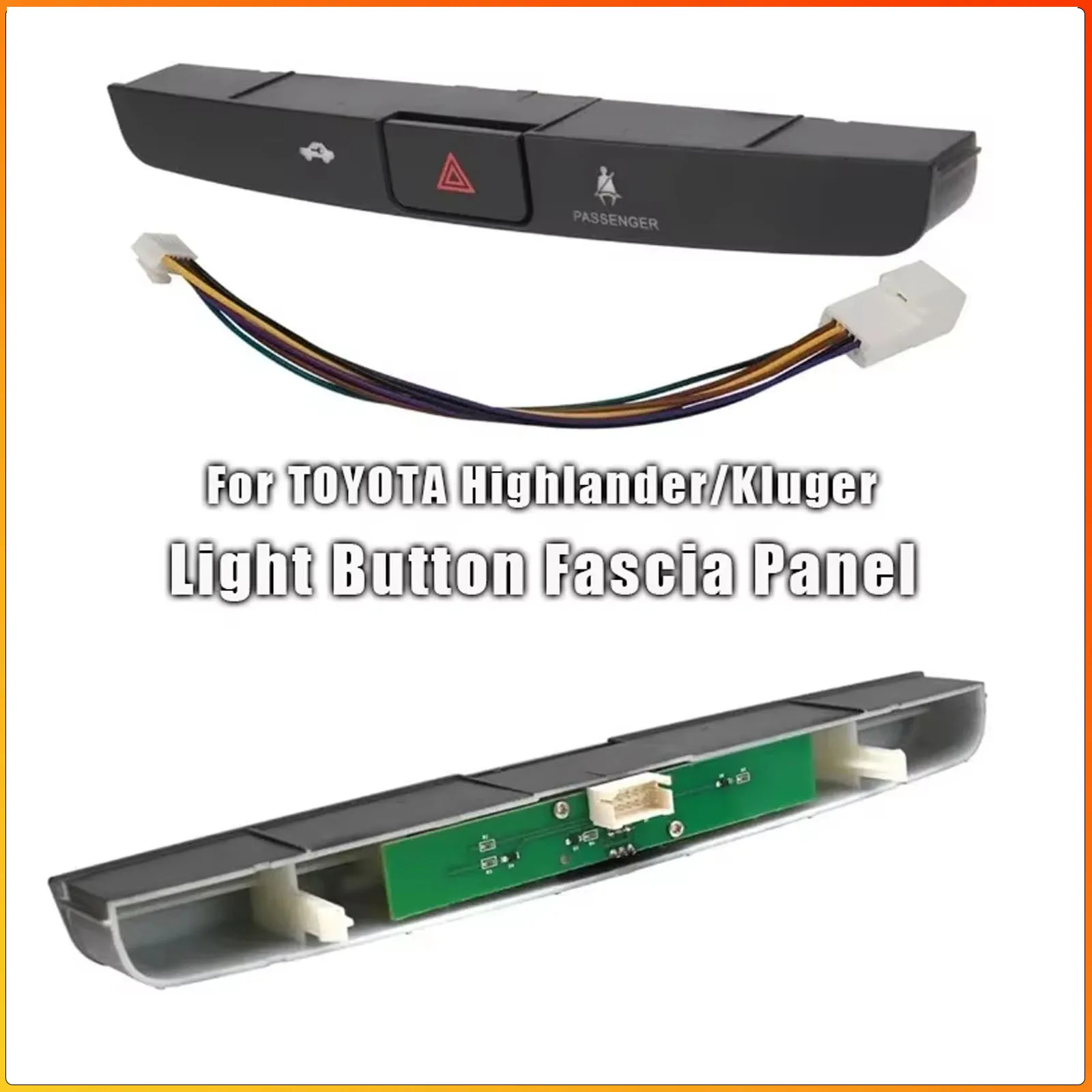 

1pcs Durable Black Car Emergency Light Button Fascia Panel Highlander/Kluger 2007、2008、2009、2010、2011、2012、2013 For TOYOTA