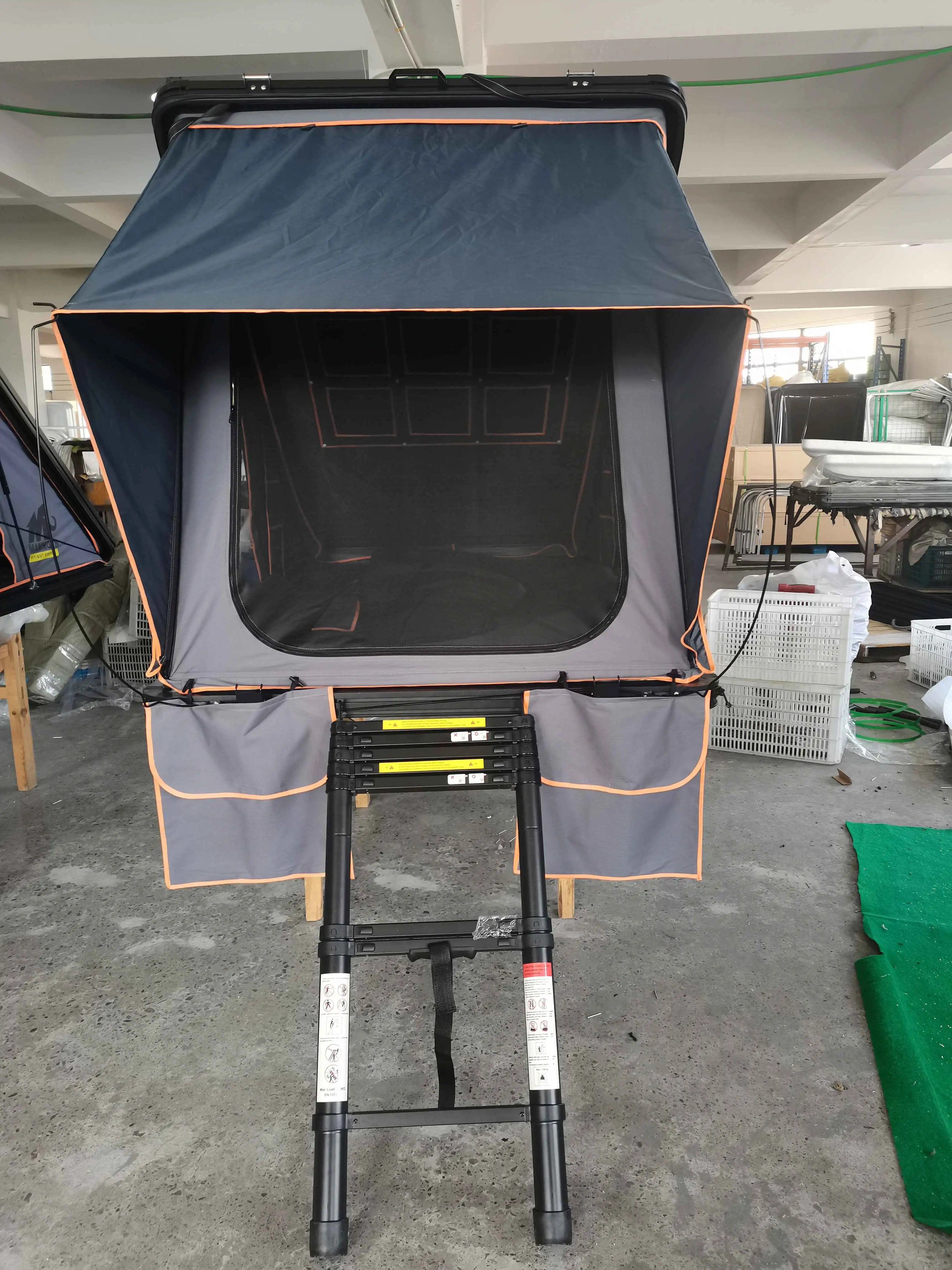Summer Season Hard Shell Roof Top Tent Car RV 2-Person Capacity Annex Canopy Awning Straight Bracing Single Layer Polyester