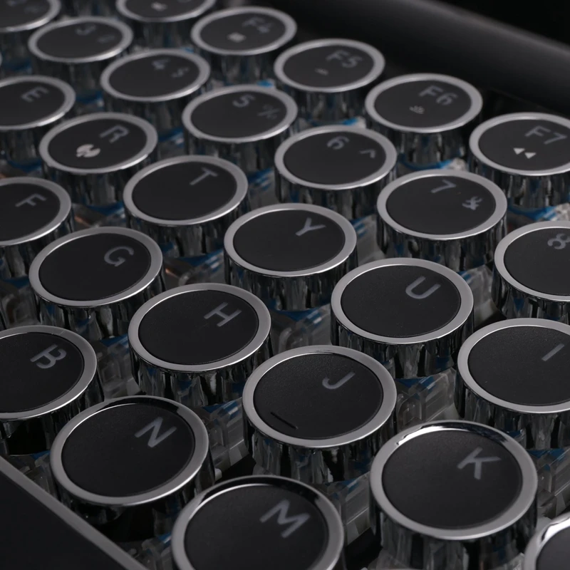 Teclado de máquina de escribir Retro, teclado inalámbrico Bluetooth, teclas Punk mecánicas USB para PC de escritorio/portátil/teléfono
