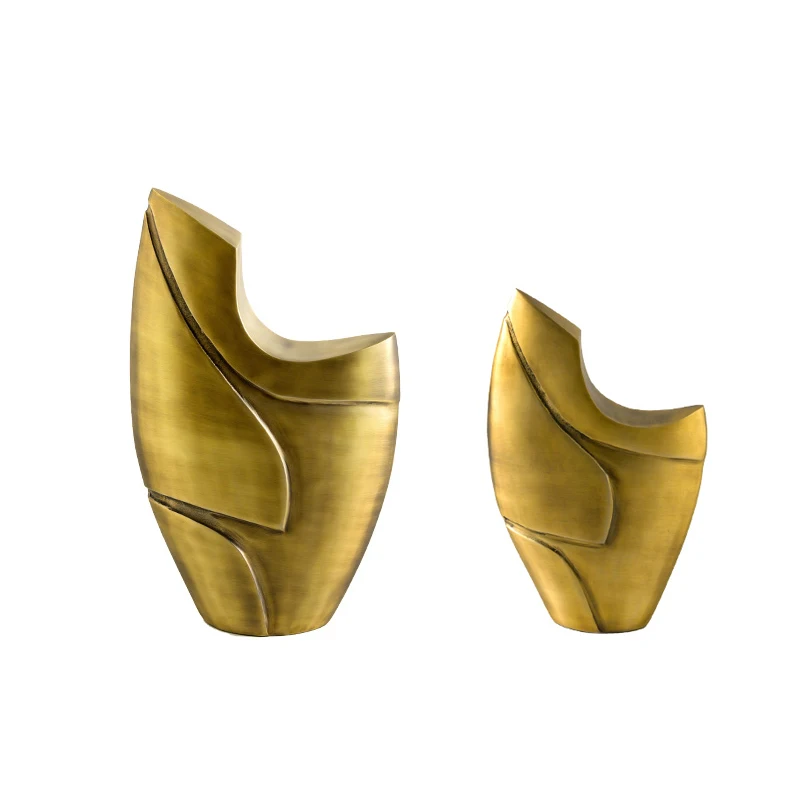 

Imported aluminum yellow bronze engraving metal ornament model room living room entrance abstract sculpture decorative handicraf