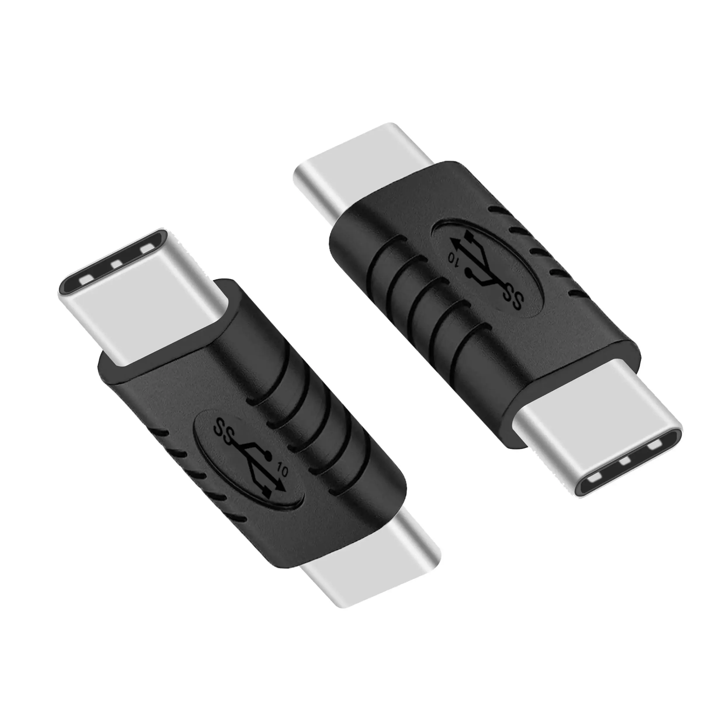 

USB C Male to Male Adapter 2PCS USB 3.1 Type-C Connector Extender Support 60W PD Charging, 4K Video and 10Gbps Data Sync