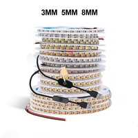 USB Dimmable LED Strip Light DC5V 3MM 5MM 8MM PCB Width Flexible Rope Tape  2835 120LEDs/m TV Backlight Cold Natural Warm White