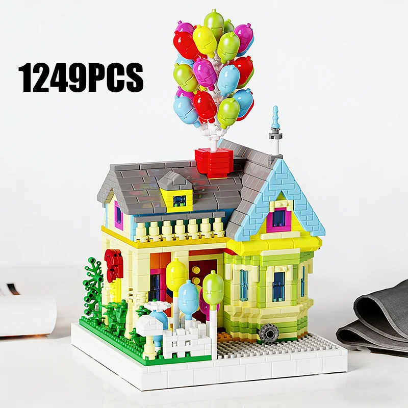 

Набор из 1249 деталей: Креативный разноцветный дом-шар, модель для сборки, изысканные коллекционные архитектурные строительные блоки, игрушка-подарок