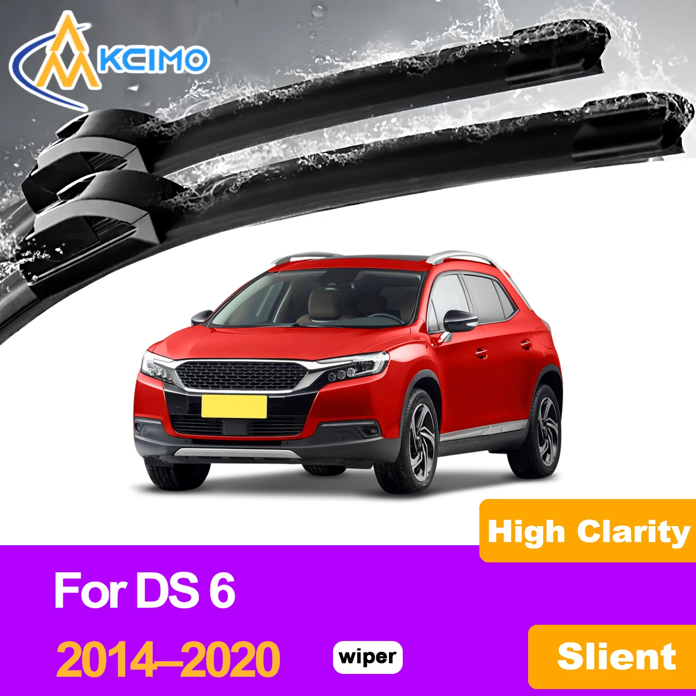 

KCIMO 2PCS Front Windshield Wiper Blades For DS 6 2014–2020, Smooth & Streak-Free Winter/Summer Performance Auto Accessories