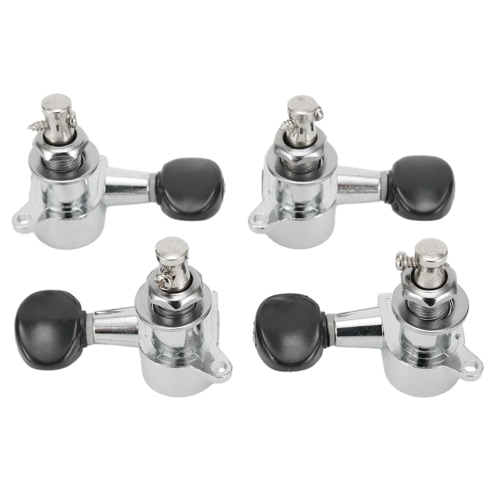 4 PCS Ukulele Strings Tuning Pegs Metal Machine Heads Four String Fully Enclosed Button Kit Ukulele Tuning Peg Replace Parts