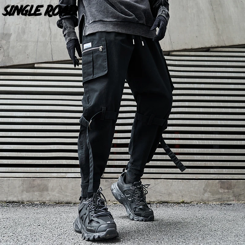 Single Road Mens Cargo Pants Men 2023 Multi Pockets Techwear Joggers Hip Hop Japanese Streetwear Trousers Jogging Pants For Men