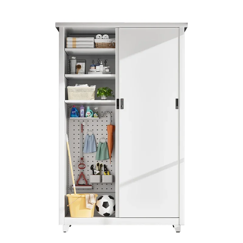 

2026 New Balcony Waterproof Horizontal Metal Terrace Storage Cabinet Steel Balcony Storage Cabinet Household Metal Tool Cabinet