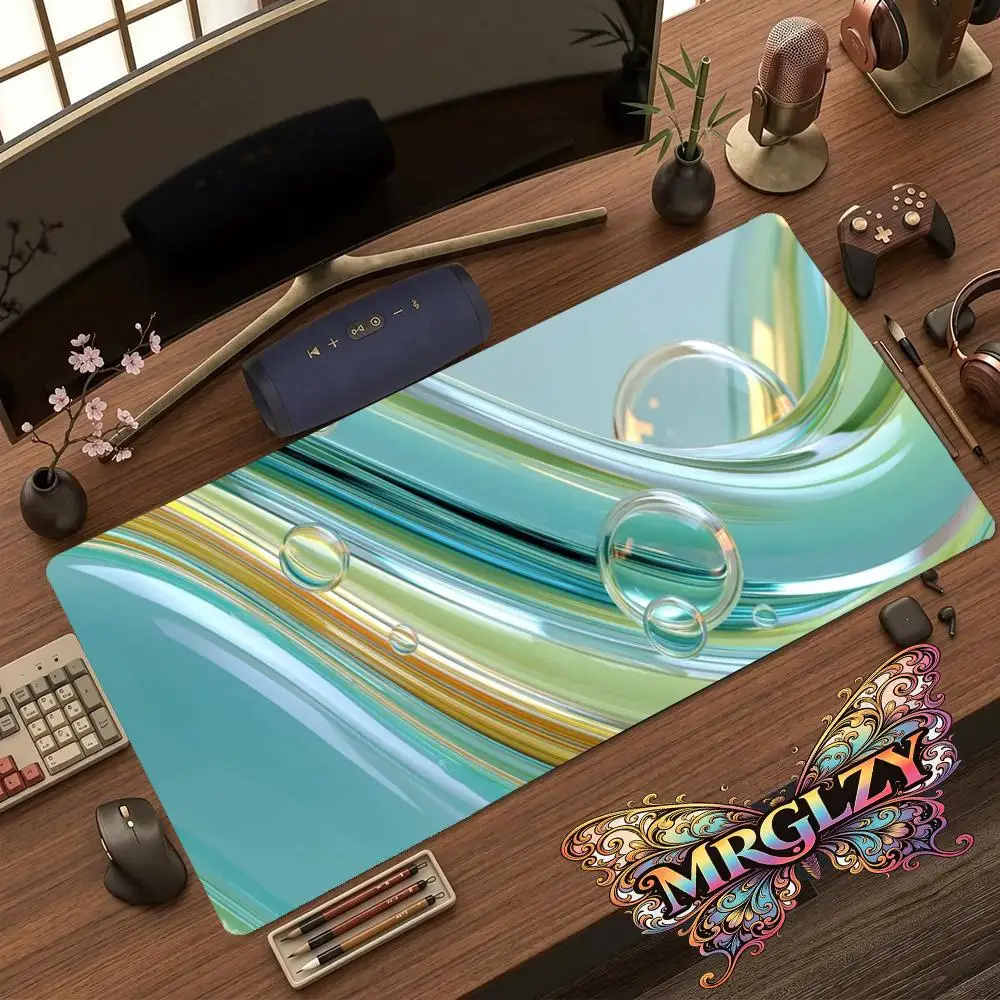 Anime Playmat Blue Cosmic Concentric Circle Nebula Galaxy Mousepad For Laptop Gaming Table Mat