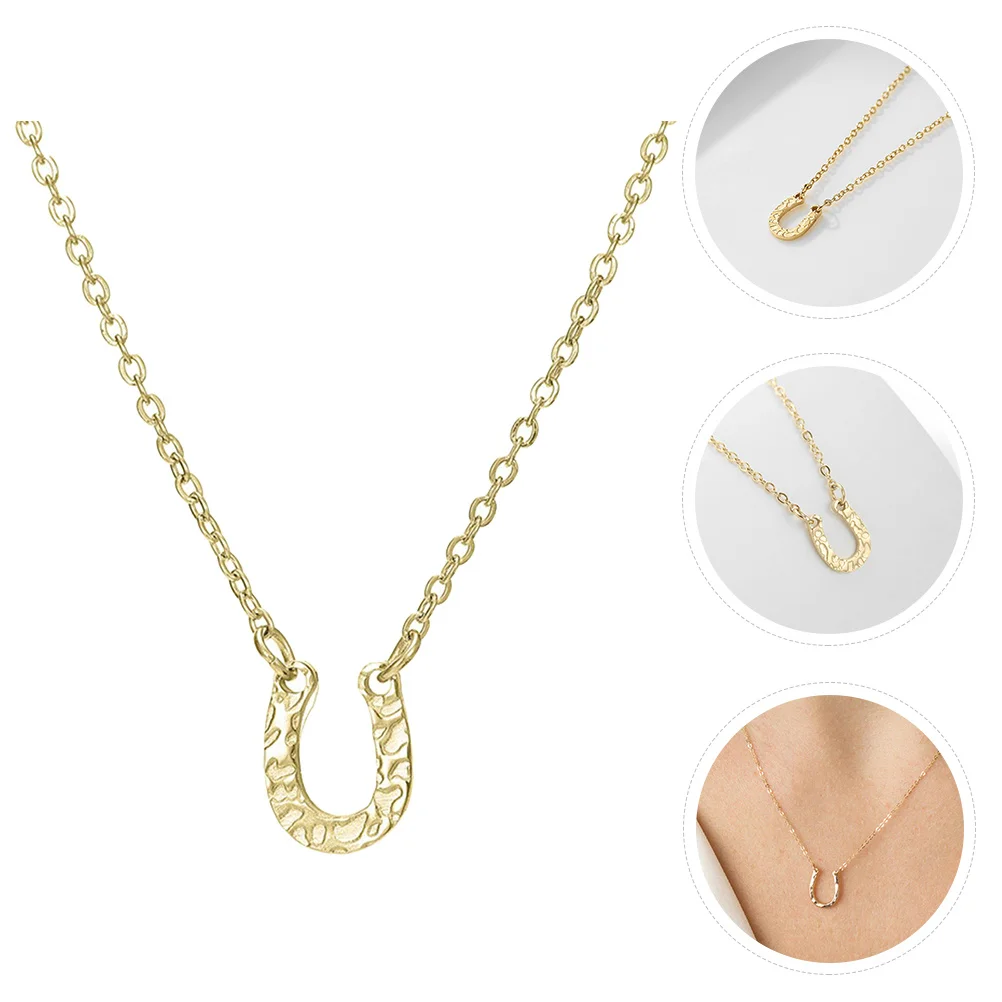 U-Shaped Pendant Necklace Exquisite Horseshoe Design Fashion Accessory Girls Mothers Bridesmaids Horseshoe Necklace