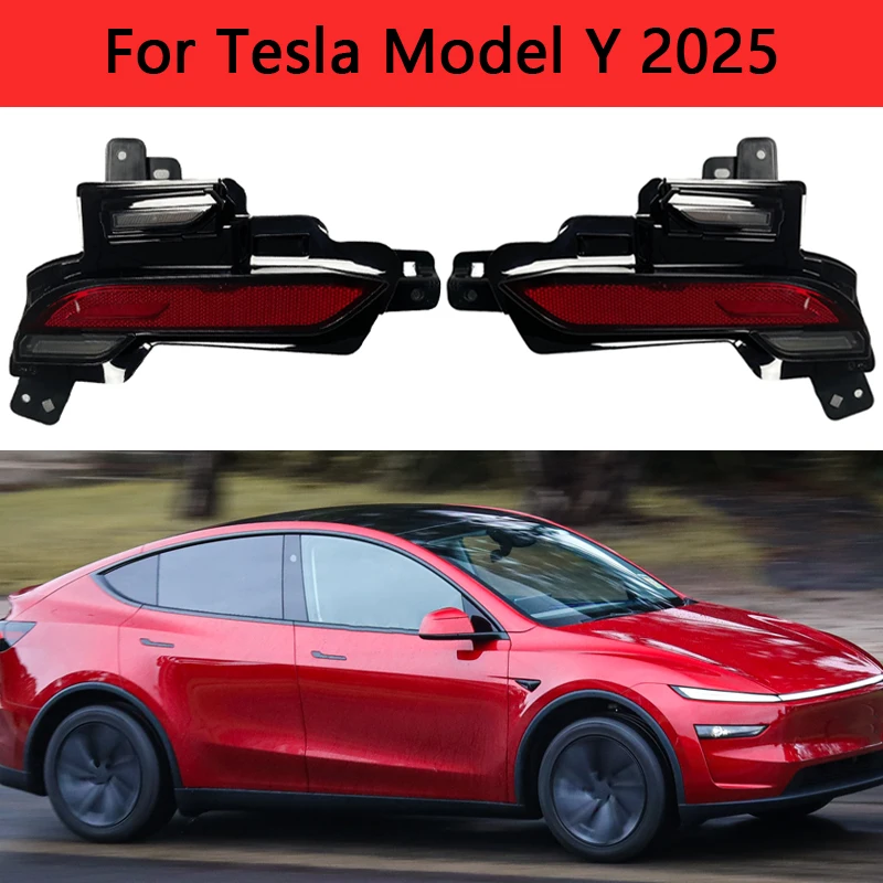 

Автомобильные аксессуары, фонарь заднего бампера, задний противотуманный фонарь, стоп-сигнал, сигнальная лампа для Tesla Model Y 2025