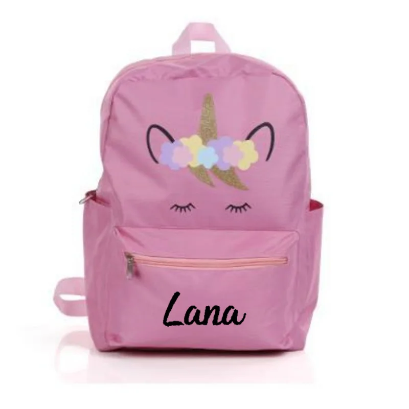 

New Large Capacity Oxford Unicorn Backpack Custom Multifunctional Cute Children's Schoolbag Personalized Name Kids Snackbags