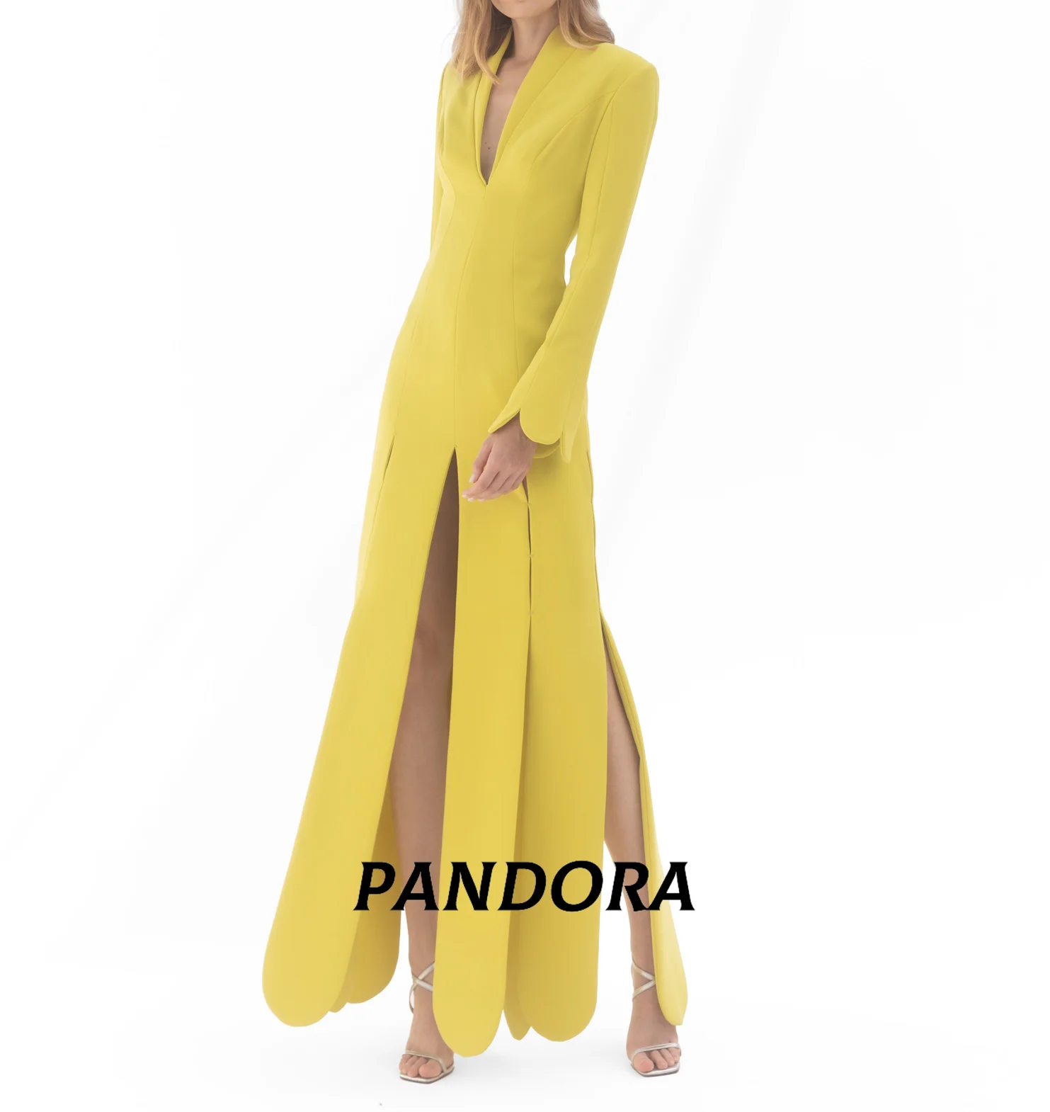 Pandora V-neck Tassel Haute Couture Dress Long Sleeve A Line Formal Evening Party Dress 2025 Customized Evening Dress