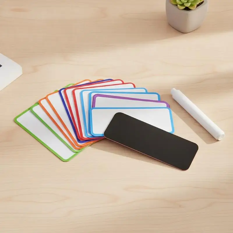 Smudge Resistant Magnetic Dry Erase Labels 5-50Pcs Blank Reusable Name Stickers for Whiteboard Home Kitchen Pantry Organization