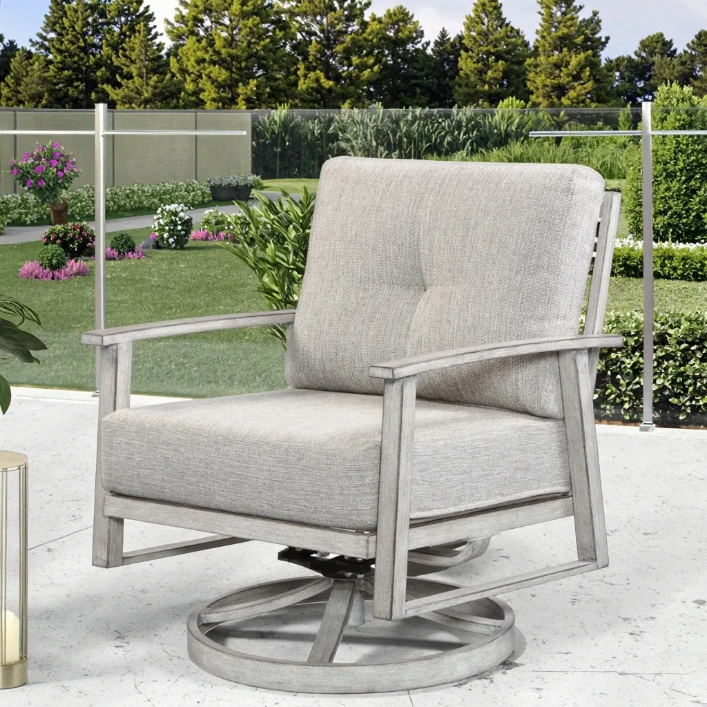 

China Factory Modular Rocking Armchair Single Sofa Cushion Terrace Metal Alloy Park Couch Bench Outdoor Furniture Use Garden