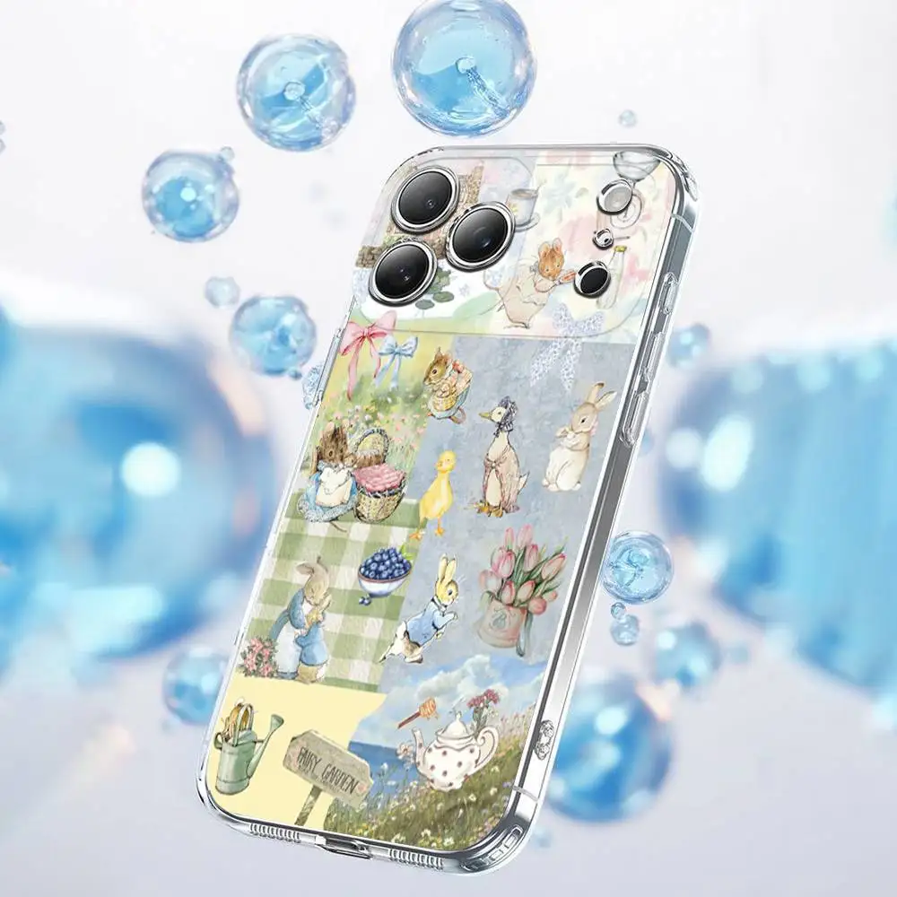 Cute Lovely P-Peter Rabbit Phone Case For iPhone 17,16,15,14,13,12,11 Plus,Pro,Max,Plus,E,SE4,Air,Mini Transparent