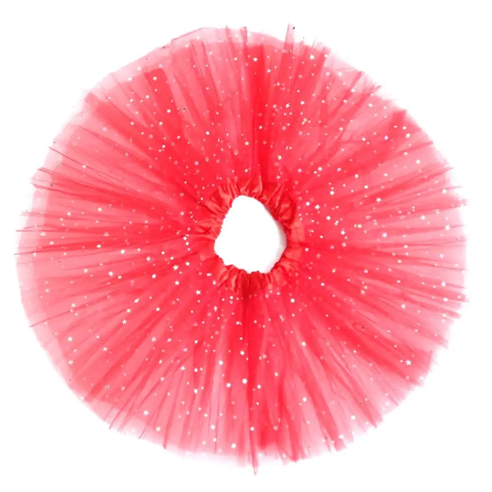 Fashion Kids Baby Star Glitter Dance Tutu Skirt For Girl Sequin 3 Layers Tulle Toddler Pettiskirt Children Chiffon 3-8T Girls