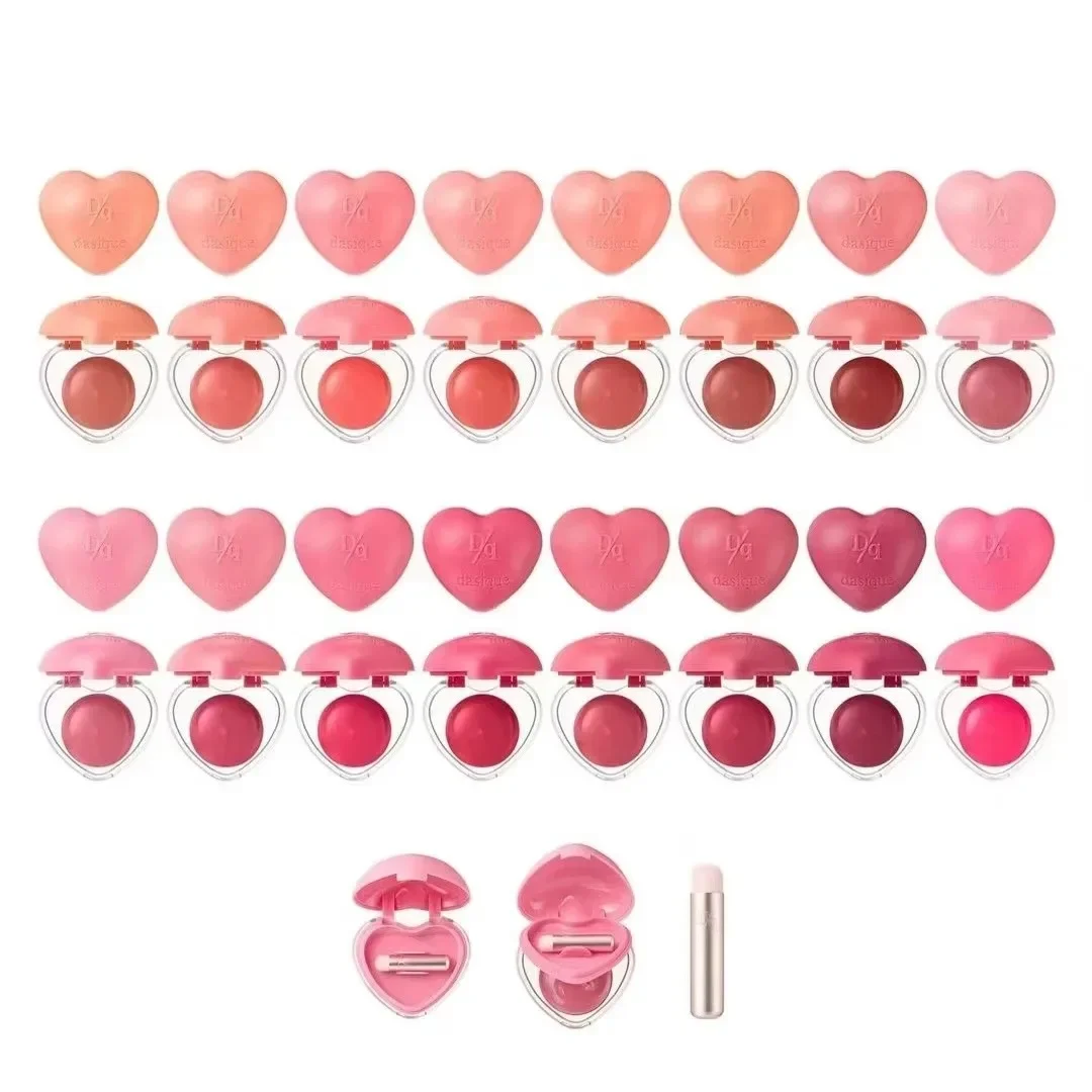 Korean Lipstick Lovely Lip Mud Lip&Cheek Balm Blush Matte Lip Stick Waterproof Lasting Lipgloss Makeup With Brush