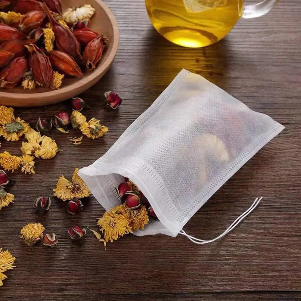 100/200/500Pcs Disposable Tea Filter Bags for Tea Infuser with String Heal Seal Food Grade Non-woven Fabric Spice Teabags