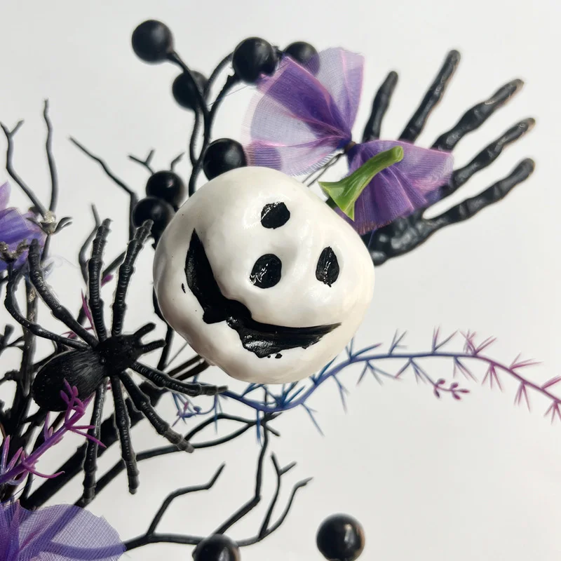 1/3 قطعة فرع زهرة اليقطين الرعب الأسود الجديد للهالوين-مثالية لزينة الهالوين، وزخارف حفلات مهرجان الأشباح