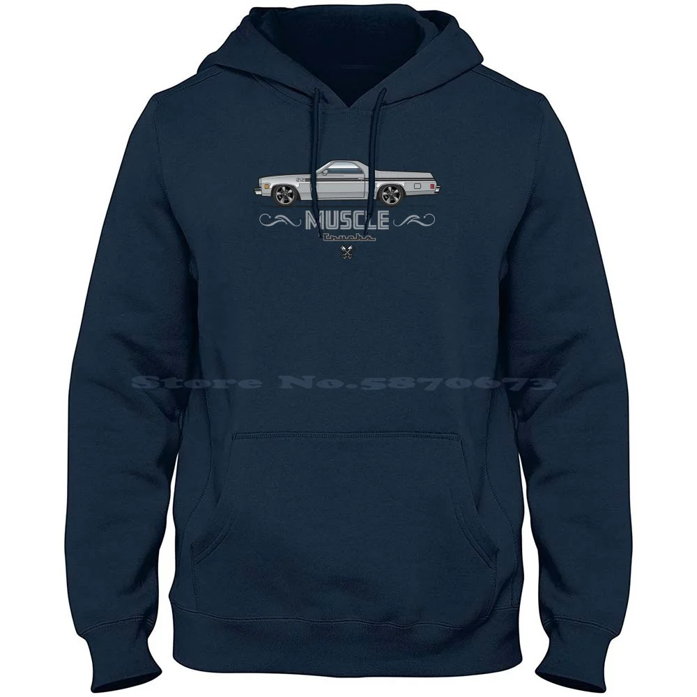 1973-77 Grey Camino 100% Cotton Hoodie 1973 1974 1975 1976 1977 350 454 El Camino Drag Racing American Muscle Car