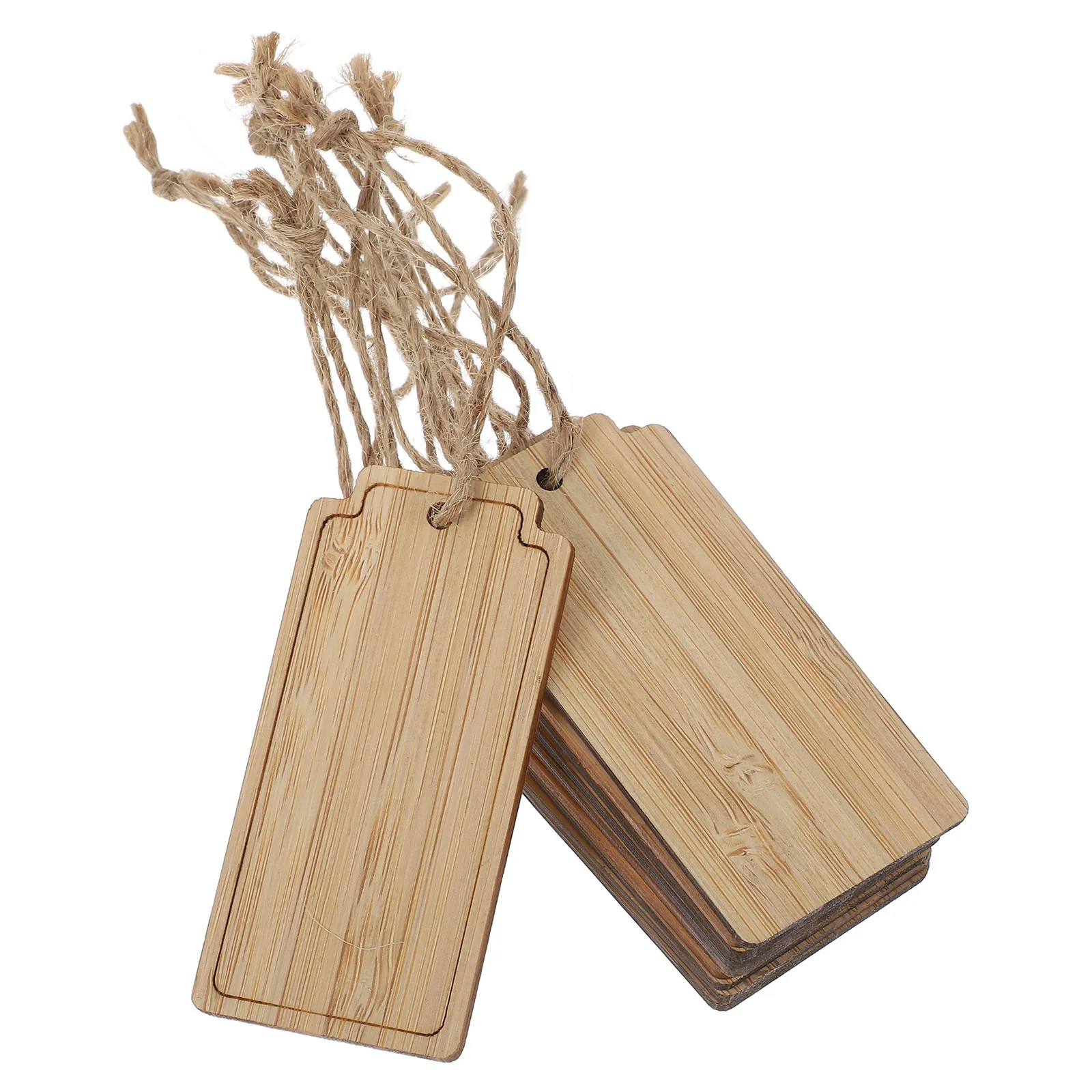 

10 Pcs Bamboo Small Hang Tags Durable Reusable Garden Plant Markers Square Wooden Signs Flowerpot Labels Outdoor Decor Gardening