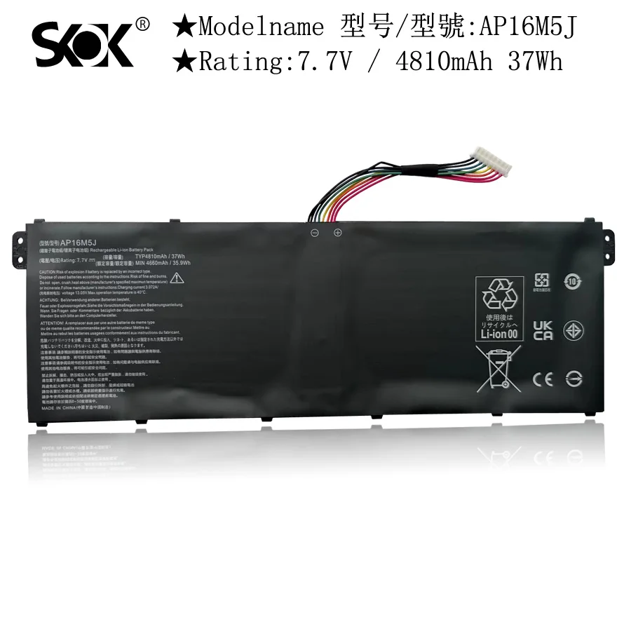 AP16M5J Laptop Battery for Acer Aspire A114-31 A314-31 A315-21 A315-51 A515-51 ES1-523-24CW ES1-523-20DG 2ICP4/80/104