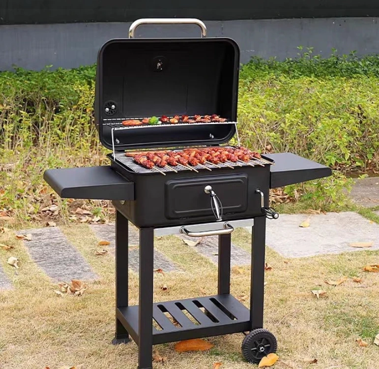 Mesa de doble cara, parrilla grande de carbón para fuego, parrilla para humo, parrilla para el hogar, parrilla americana para acampar, parrilla para exteriores