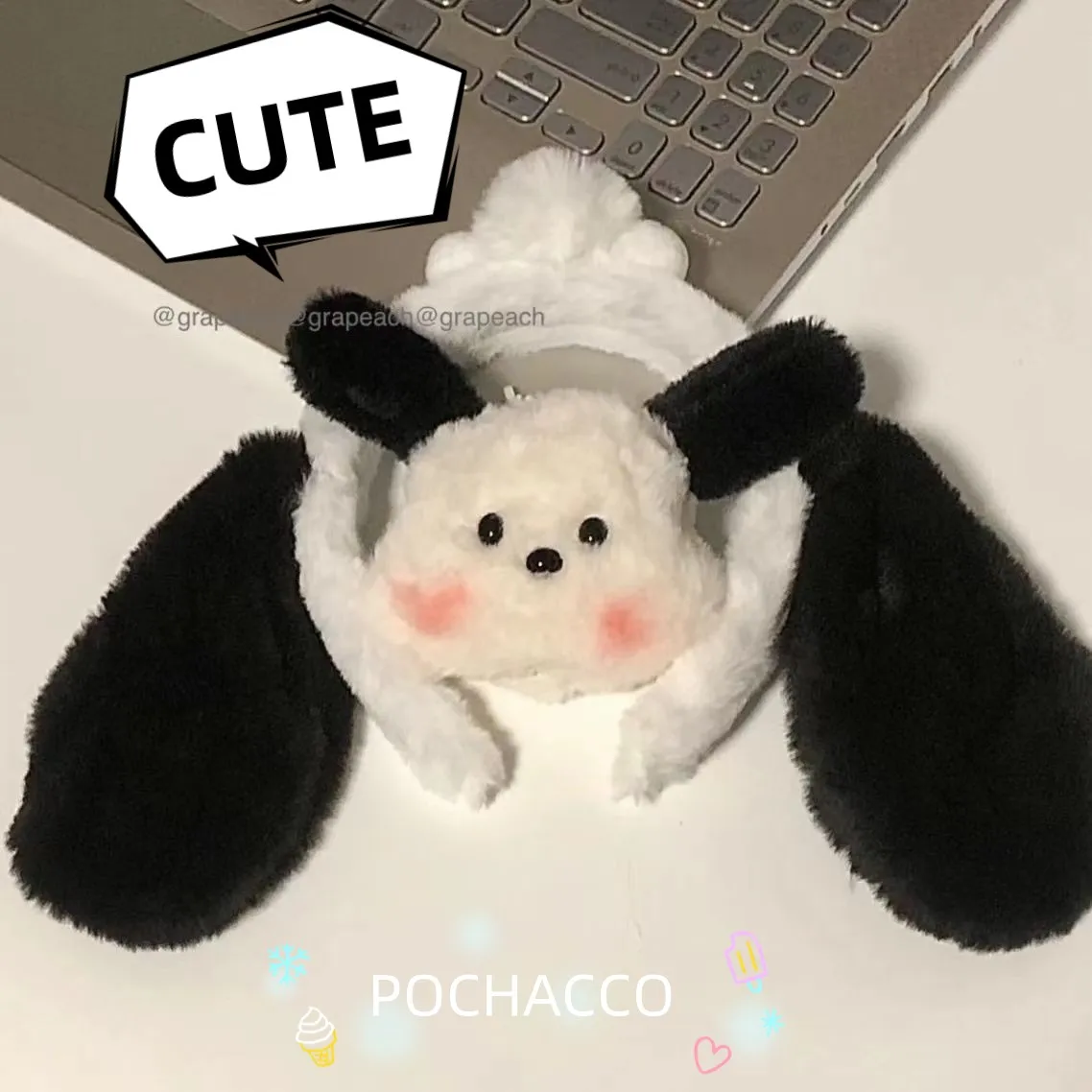 Hello Kitty Pochacco Kawaii Plush Headband Cartoon Peripheral Sweet Hair Accessories Cute Lovely Girls Decoration Anime Toy Gift