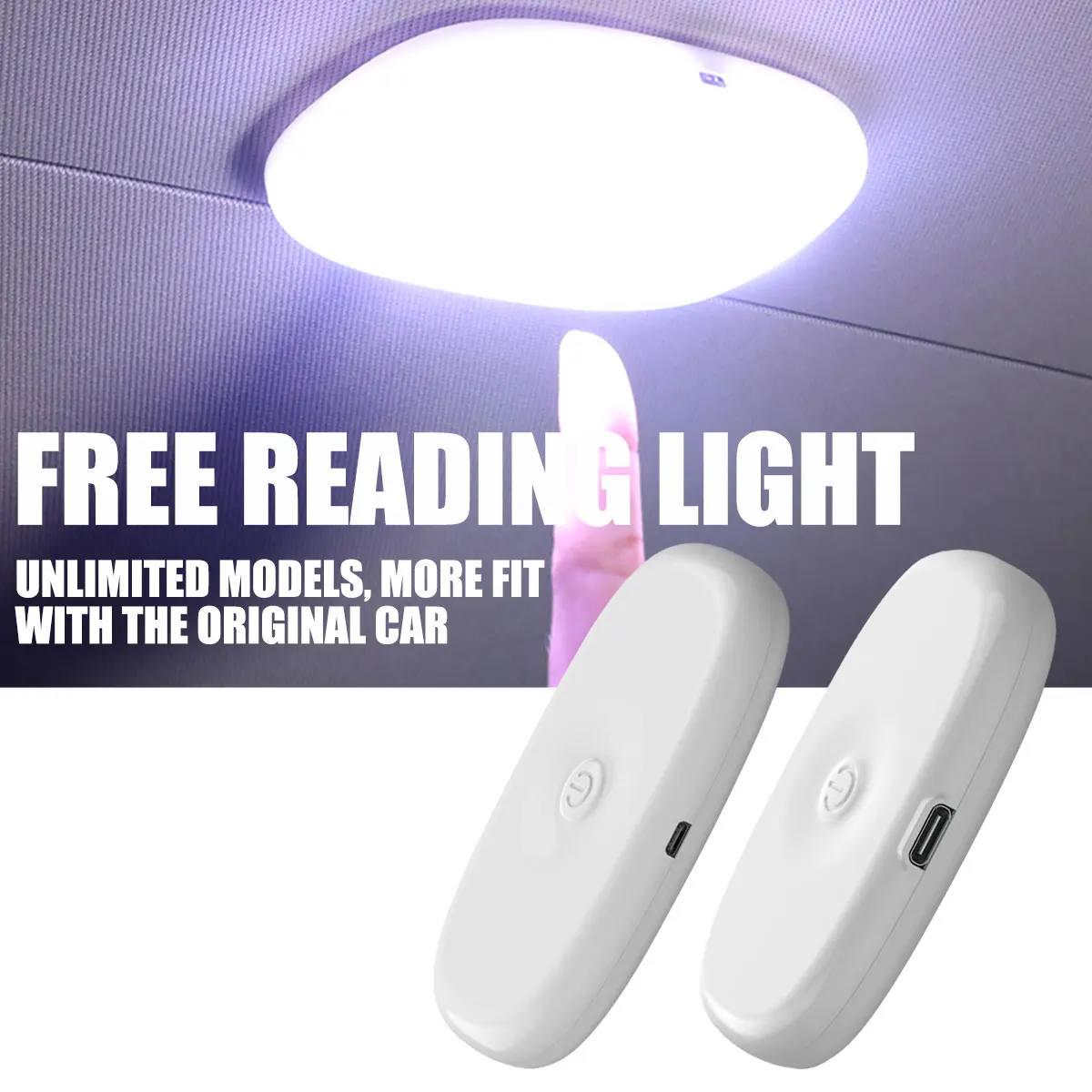 

Car Touch Reading Light Colorful Led Car Roof Magnets Ceiling Lamp Chargeable Floor Trunk Night Lamp 7 Color Light Switching