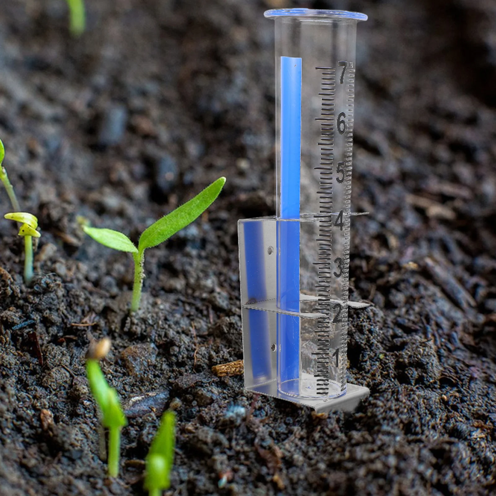 

Plastic Outdoor Rain Gauge for Garden Farm Yard Patio Measuring Device with Bracket Durable Weather Monitoring for Gardens