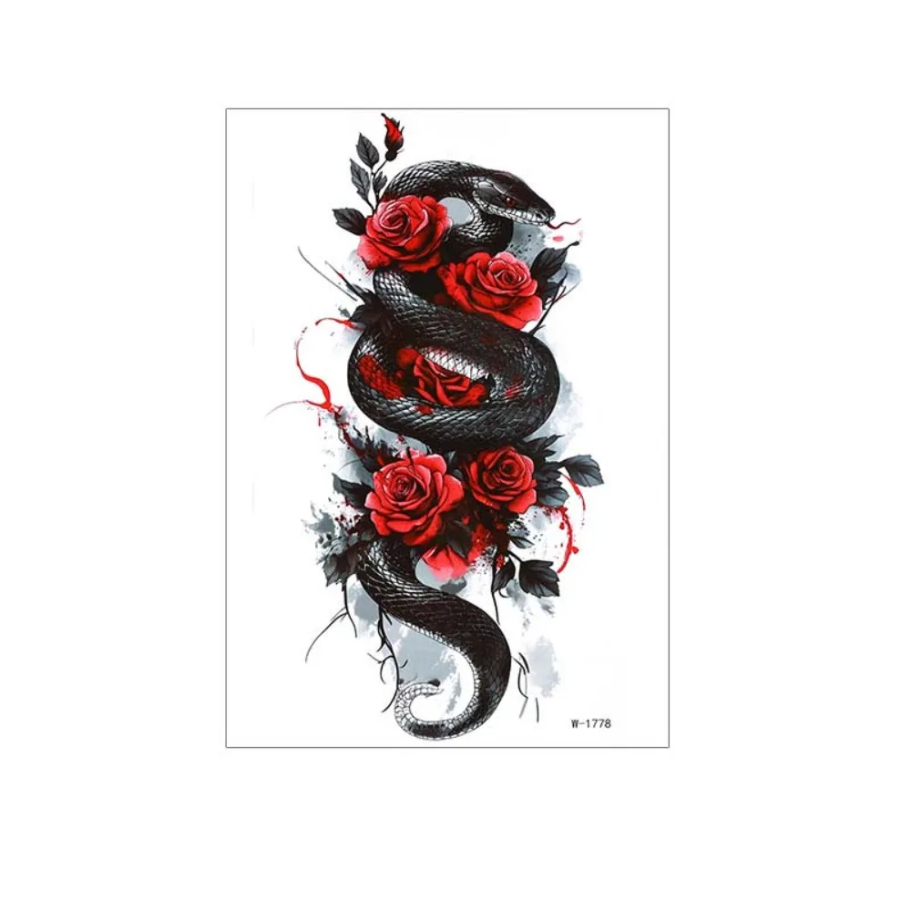 

Green Leaf Flower Temporary Tattoo Stickers Waterproof Leopard Lion Snake Lion Snake Tattoo Stickers Personalized Long Lasting