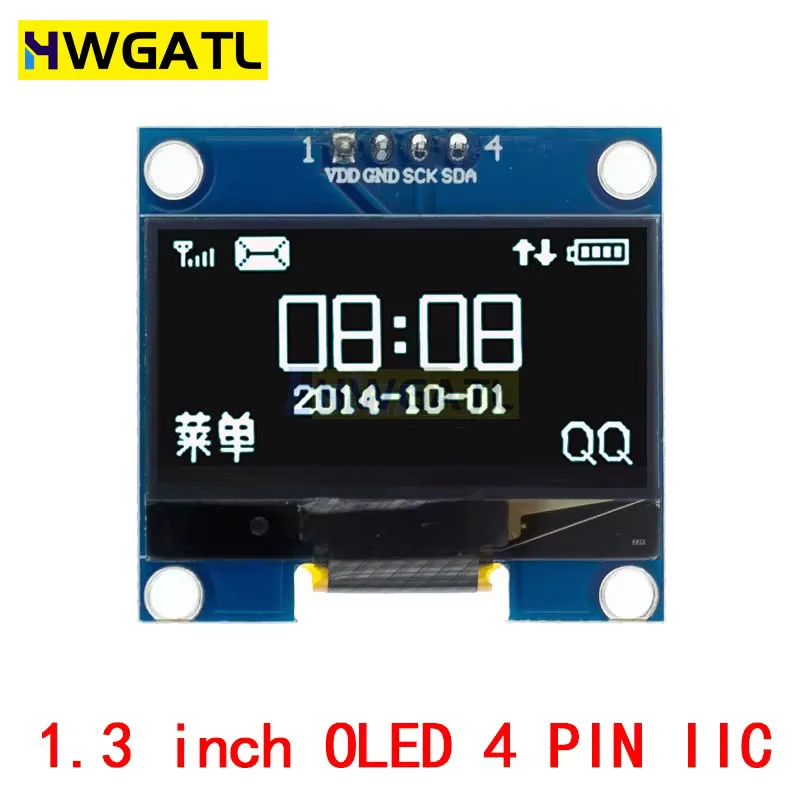 RoHS 1,3 inch OLED-module wit/blauw SPI/IIC I2C Communiceren kleur 128X64 1,3 inch OLED LCD LED-displaymodule 1,3" OLED-module