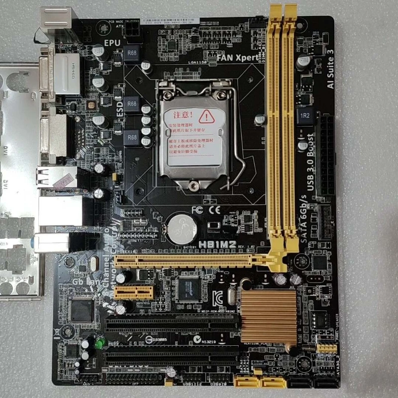 Utilizado para placa base ASUS H81M2 LGA1150 Intel H81 mATX DDR3 Dual DVI USB3.0
