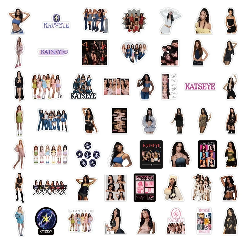 50/100 Stück Neue Katseye Kpop Girl Group Graffiti-Aufkleber Dekoration Reisegepäck Handy Gitarre Scrapbook Wasserfeste Sticker – Detail 5