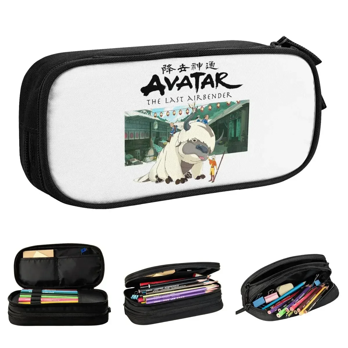 

Classic The Last Airbender Appa Pencil Case Anime Pencilcases Pen Box for Student Large Storage Bag Office Gifts Stationery